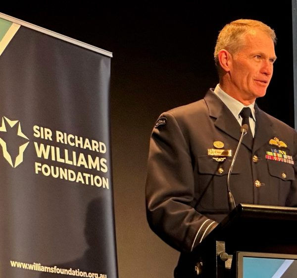 Air Marshal Chipman speaking to the Sir Richard Williams Foundation seminar on May 22, 2025.