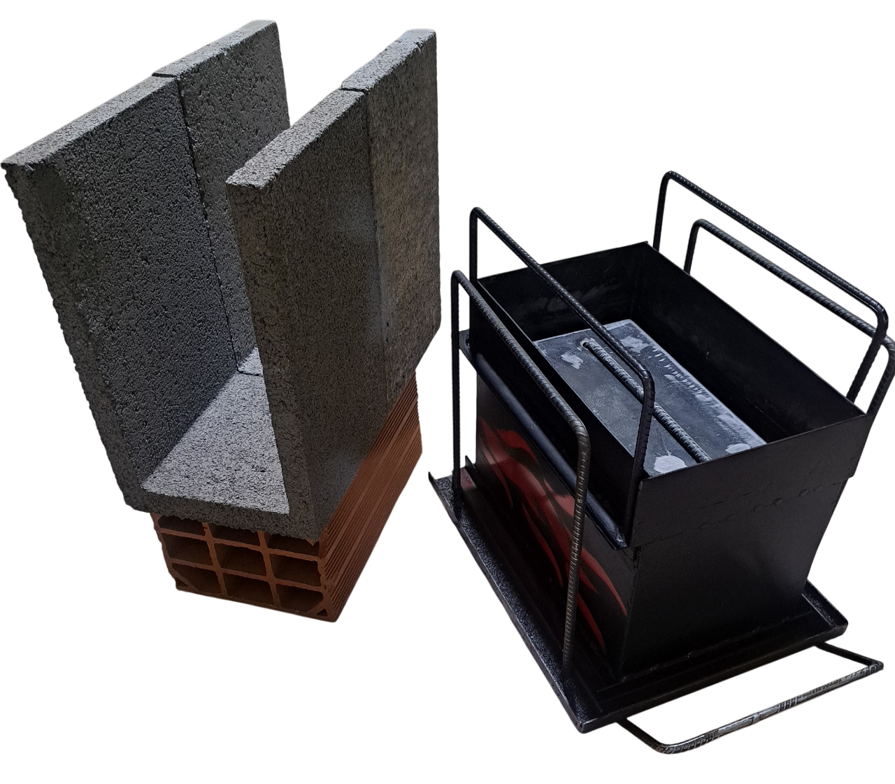 Forma para fabricação de canaletas, para viga baldrame