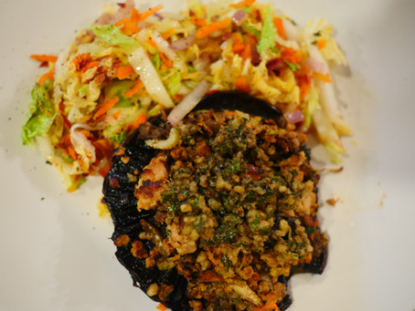 Tempeh Stuffed Portabella Mushroom