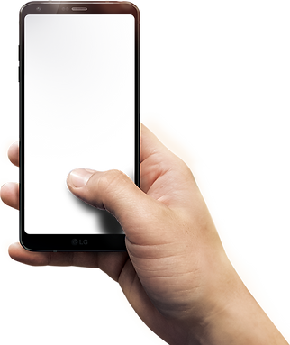 mão com celular