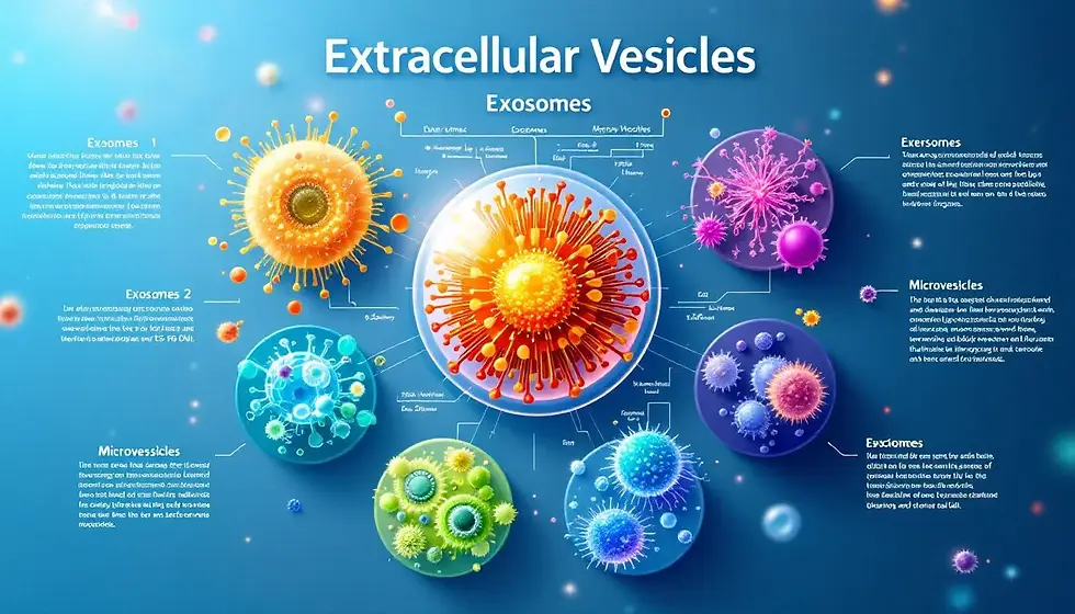 An infographic on the therapeutic applications of extracellular vesicles.