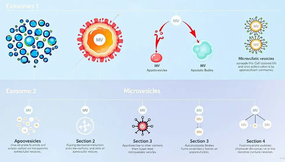 A diagram categorizing different classifications of extracellular vesicles.
