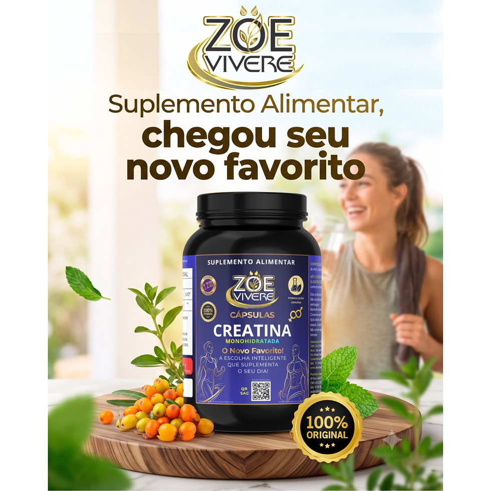 Miniatura: CREATINA MONOHIDRATADA 120 CÁPSULAS PREMIUM ZOE VIVERE