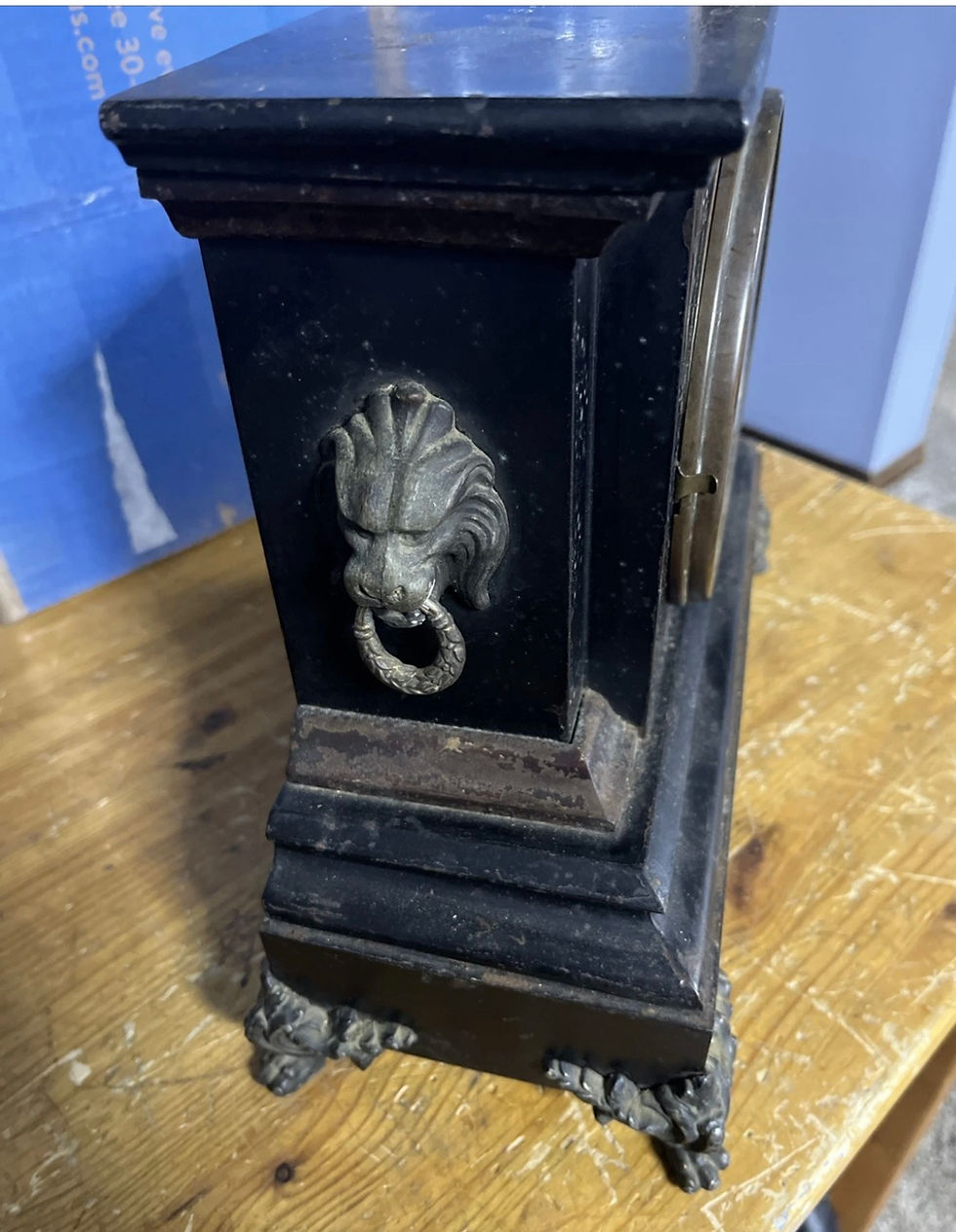 Thumbnail: Antique Ansonia Iron Mantel Clock