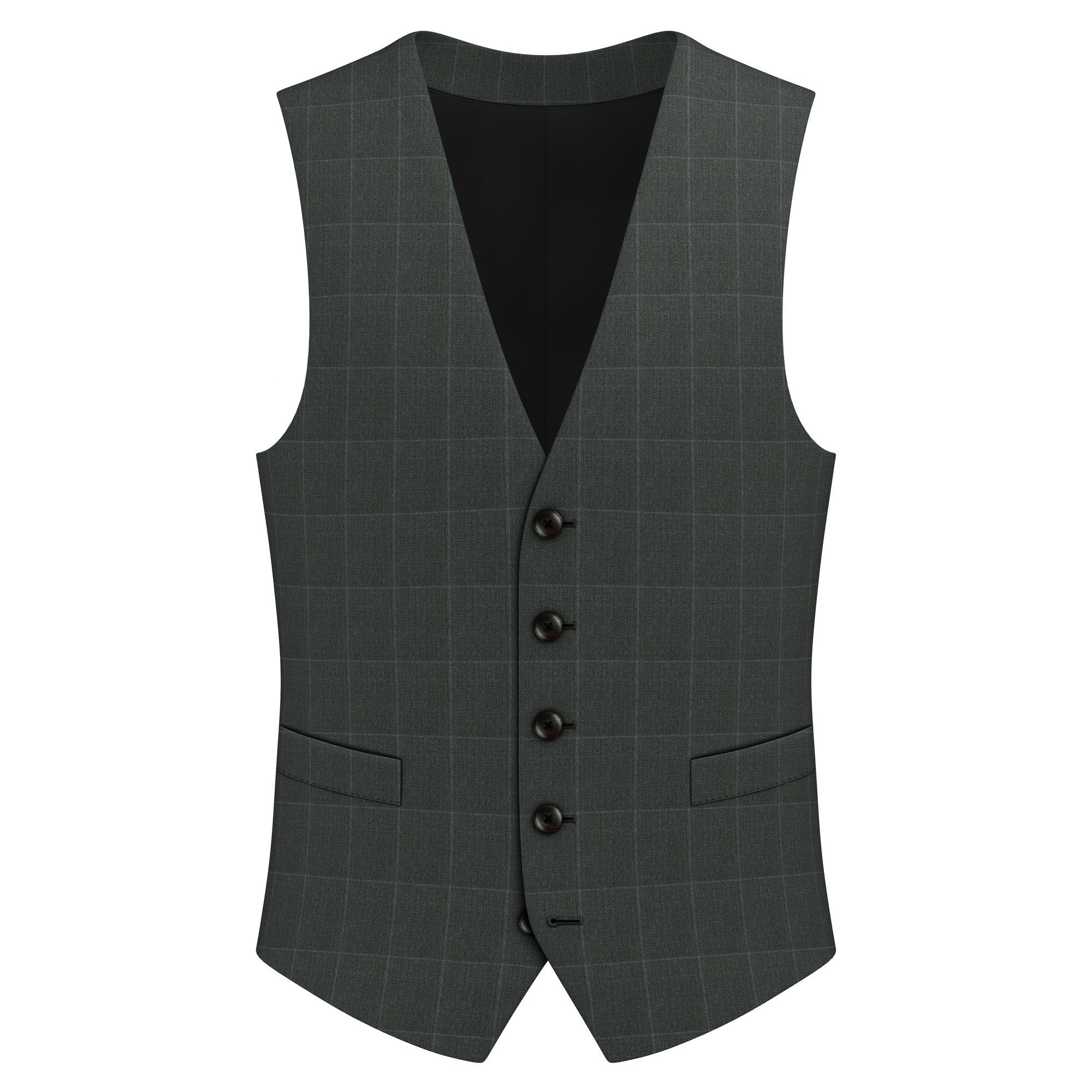 DARK GREY & BLUE WINDOWPANE