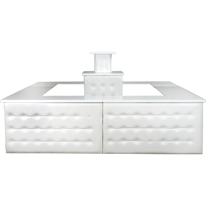 Lorenzo White Leather Tufted 12ft x 12ft Bar