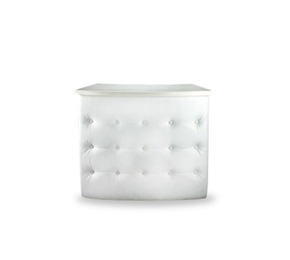 White Tufted Corner Bar