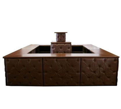 Lorenzp Brown Leather Tufted 12ft x 12ft Bar