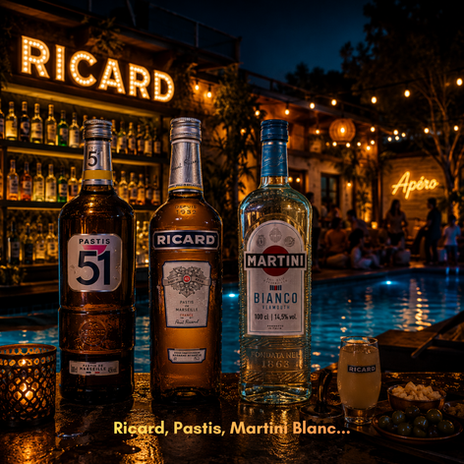 Nos apéritifs disponibles en livraison express de nuit a votre domicile à Fréjus, Le Muy, Boulouris - V.i.p Night Service