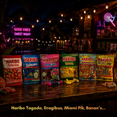 Livraison de bonbon, Fraise tagada, Dragibus, Banane, Haribo qui Pique disponibles de nuit à Fréjus, Saint-Raphaël, Sainte-Maxime, Draguignan, Trans-en-Provence, Agay, Boulouris, Fréjus-Plage - V.i.p Night Service