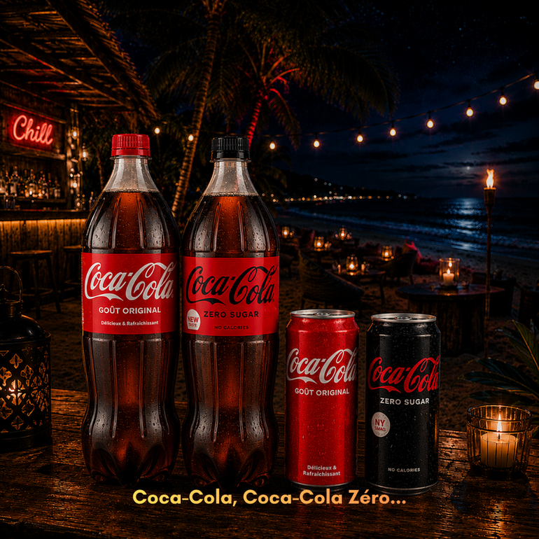 Coca-Cola, Coca-Cola sans sucres disponibles en livraison de nuit à Fréjus, Fréjus-Plage, Saint-Raphaël, Agay, le Muy, Saint-Aygulf - V.i.p Night Service