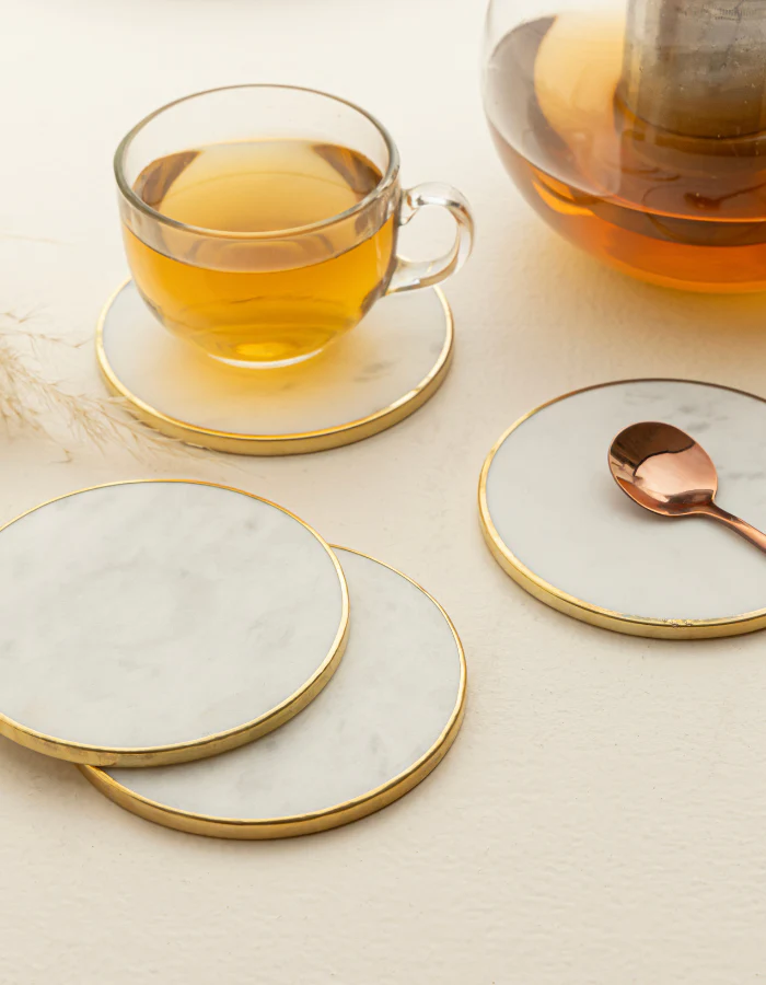 Marble Brass Coaster