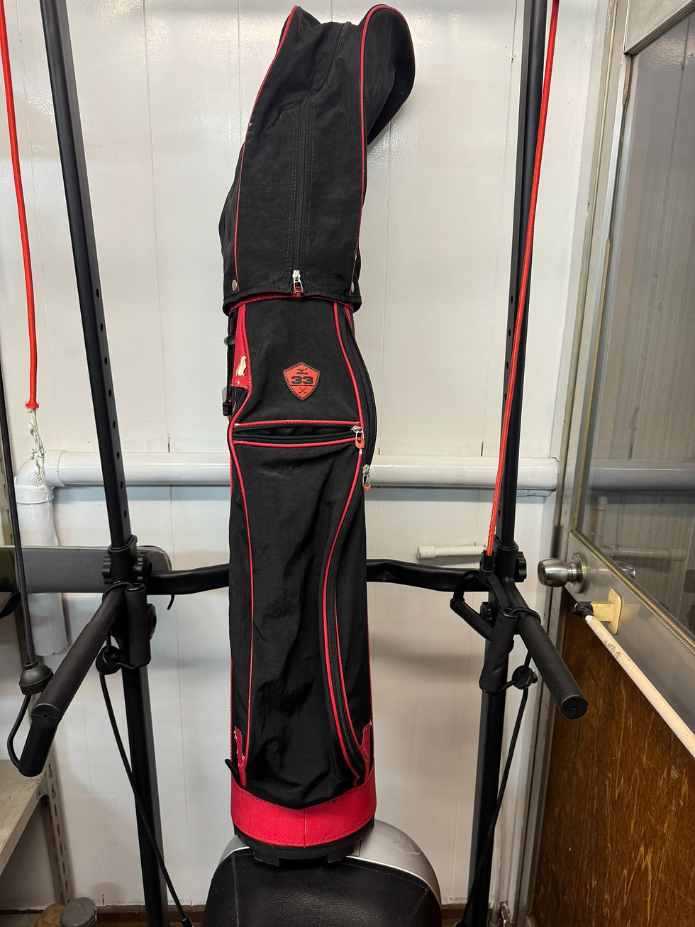 サムネイル： (3985W3)*キャディバッグ 黒と赤 ストライプデザイン MIZUNO - GOLF BAG