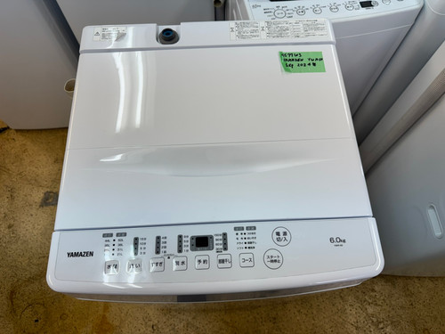 4577W3)*YAMAZEN 洗濯機 6Kg YWM-60(W) 2024年製 - Washing Machine