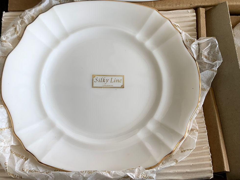 Hình thu nhỏ: (1026W212)* MAEBATA CHINA 【Silky Line】 大皿一つ・小皿セット五つ - MAEBATA CHINA DISHES