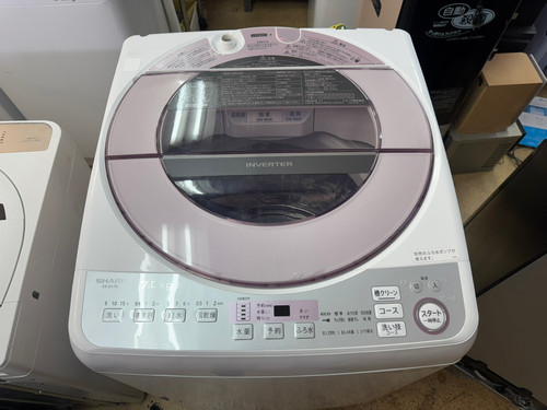 (4145W3)*SHARP 風乾燥付き洗濯機 7㎏　ホワイトピンク 2020年 4145W3)*SHARP 風乾燥付き洗濯機 7㎏ ホワイトピンク 2020年