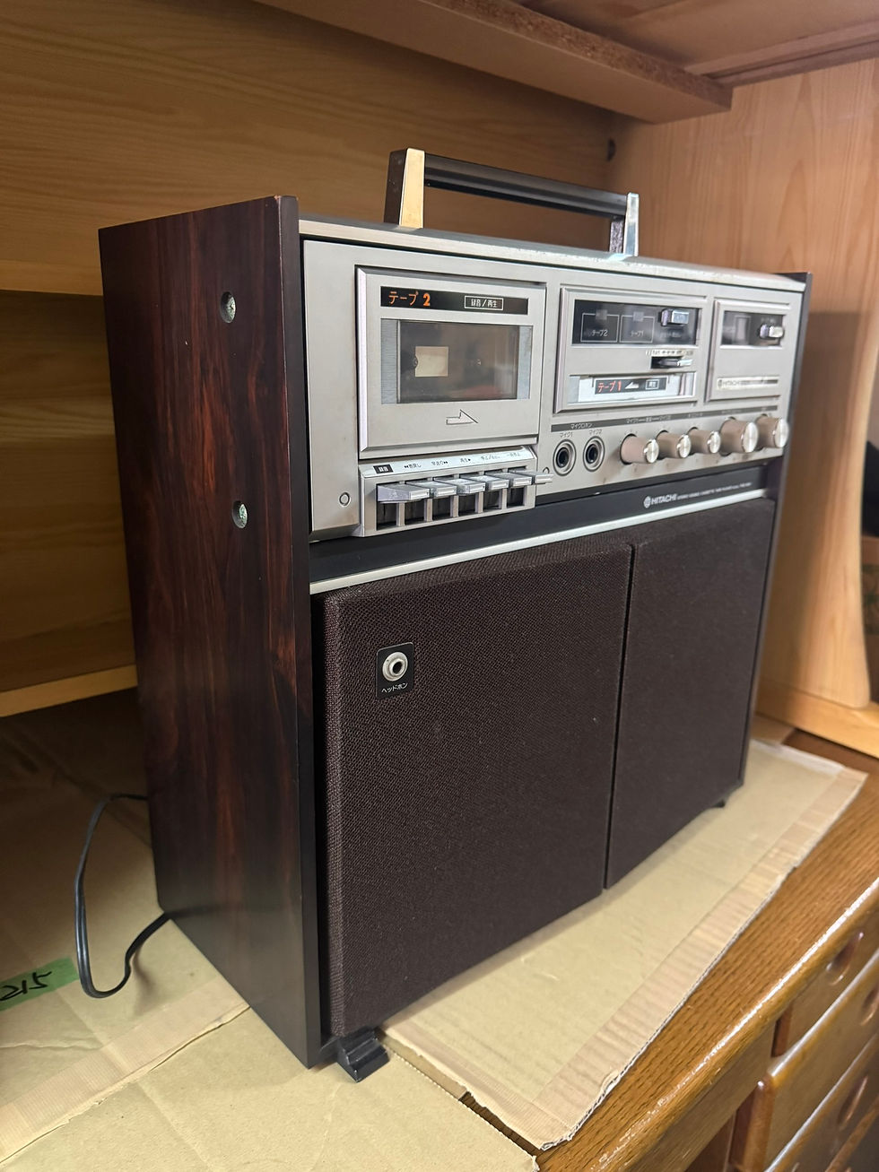 Miniatura: (4313W3)* HITACHI 日立　当時物　コロンビア　カセットデッキ　昭和レトロ - CASSETE PLAYER