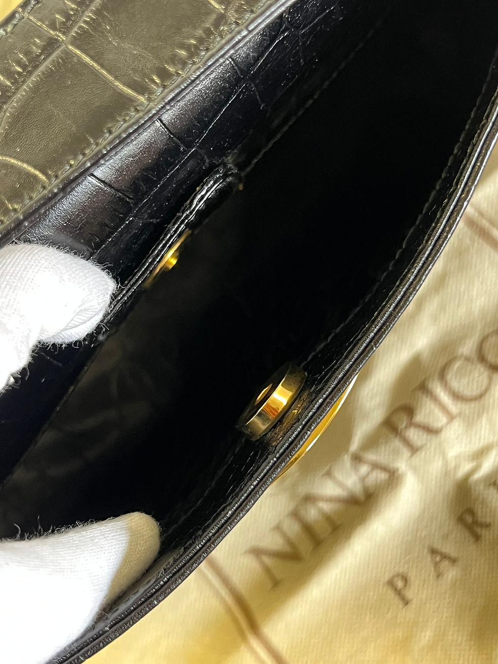 Miniatura: (4404W3)*NINA RICCI ニナリッチ 本革 クロコ型押しレザー セミショルダーバッグ -SHOULDER BAG BIBA RICCI