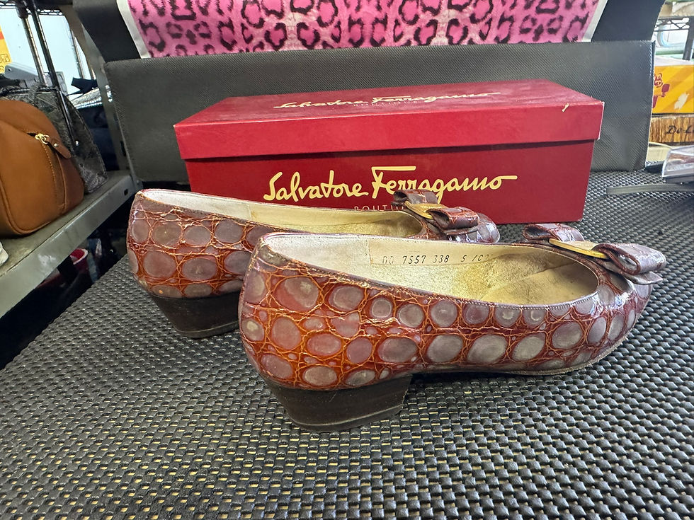 Thumbnail: (4278W3)*フェラガモ リボンパンプス ヴァラ 22CM - SHOES SALVATORE FERRAGAMO