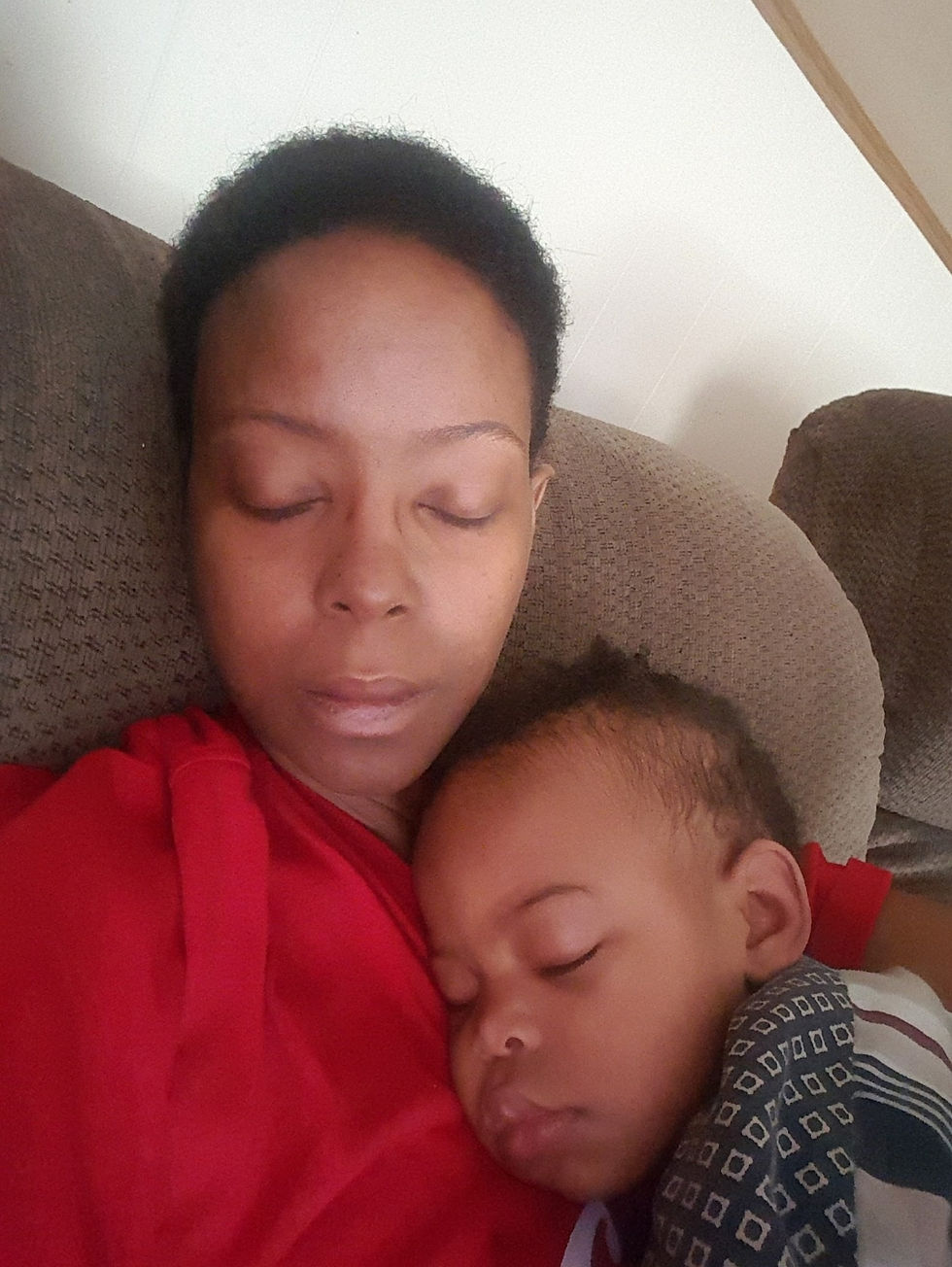 mother and daughter asleep
