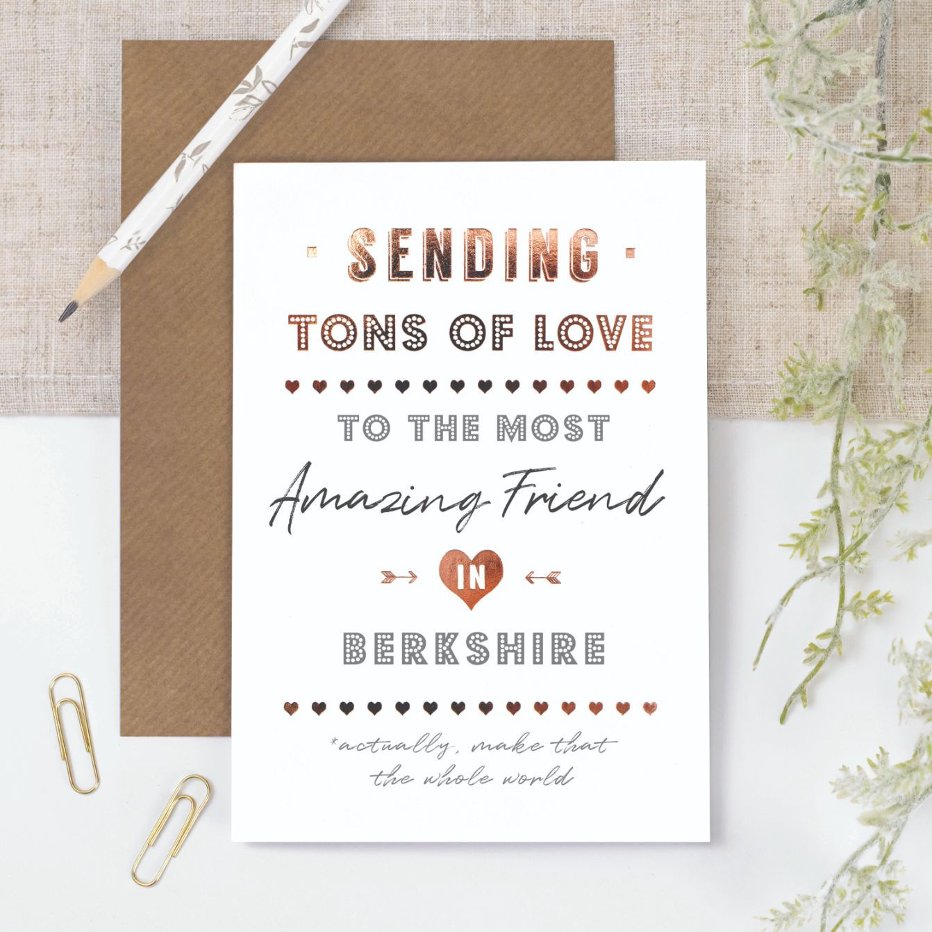 Friend Tons of Love Personalised Card