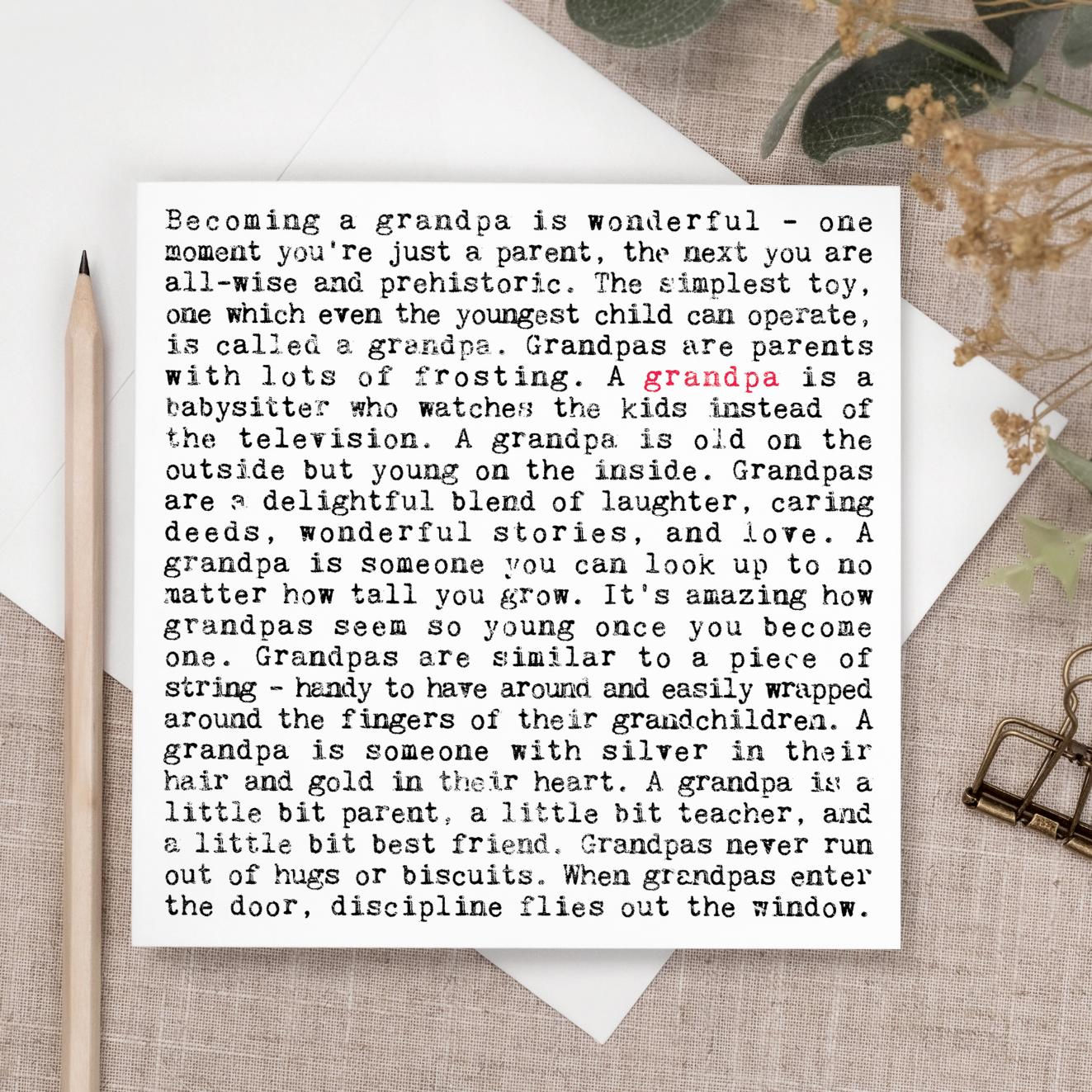 Grandpa Card With Heartwarming Quotes