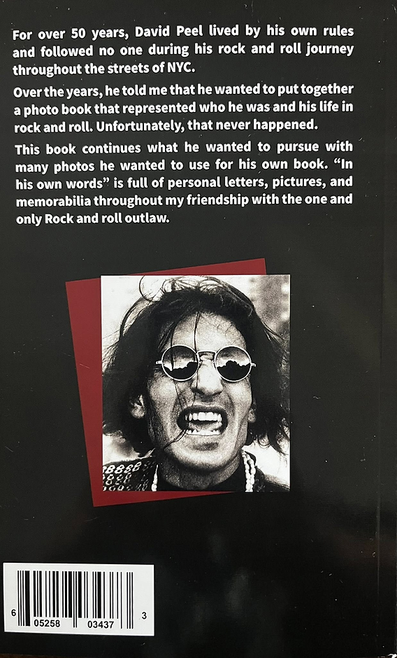 Tony Sacc releases.. David Peel book “In his own words”