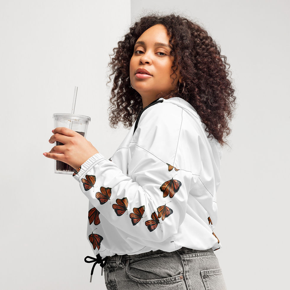 Thumbnail: Monarch motif women’s cropped windbreaker