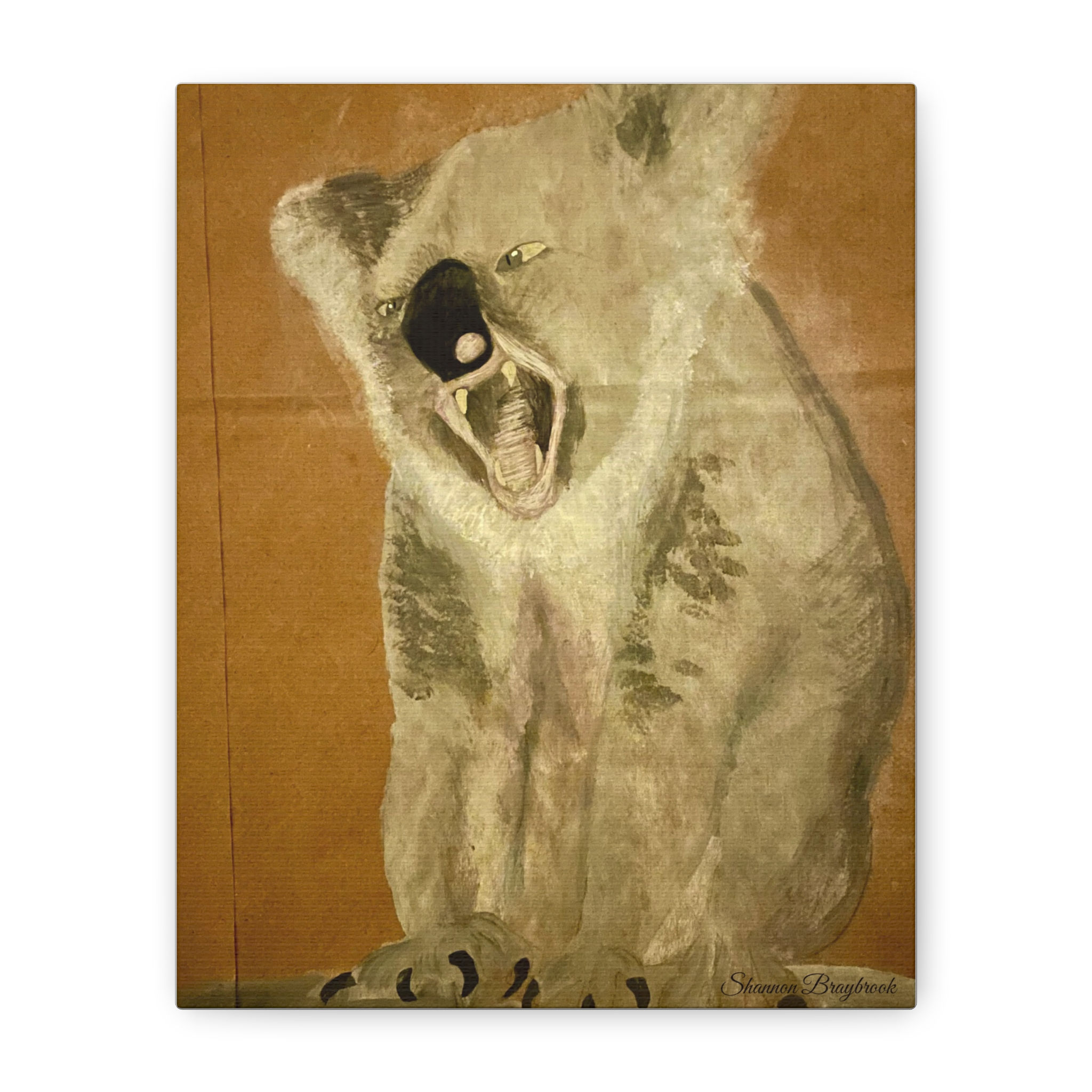 Yawning Koala Matte 8" x 10" Canvas Art
