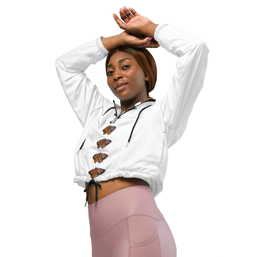 Thumbnail: Monarch motif women’s cropped windbreaker