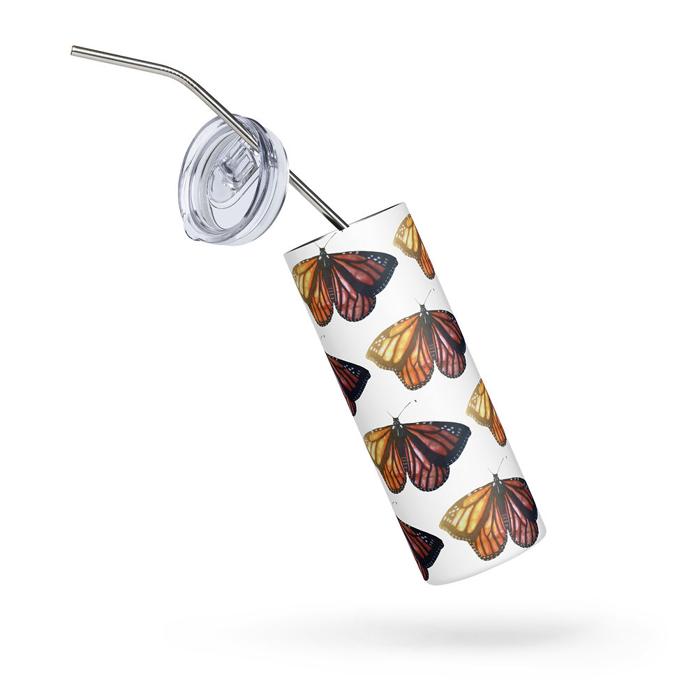 Thumbnail: Monarch butterfly stainless steel tumbler