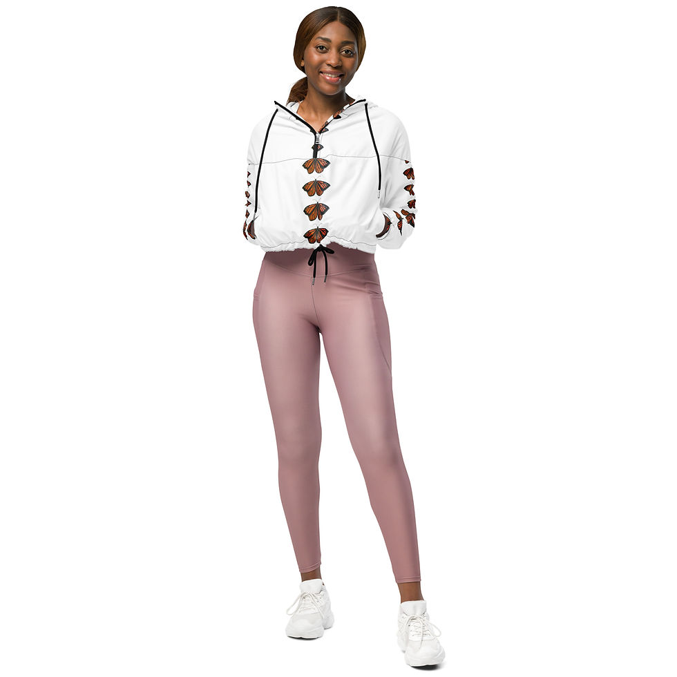 Thumbnail: Monarch motif women’s cropped windbreaker