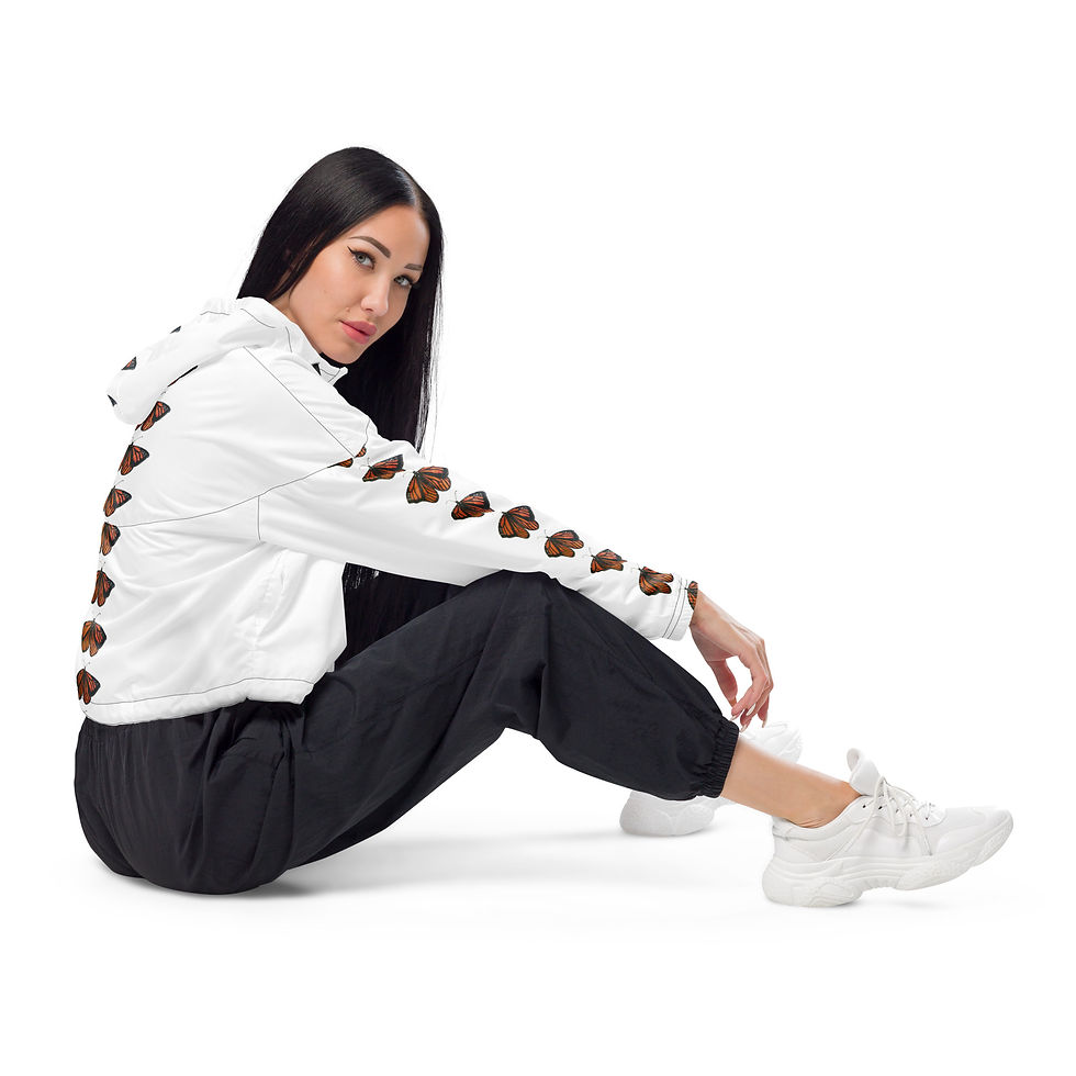 Thumbnail: Monarch motif women’s cropped windbreaker