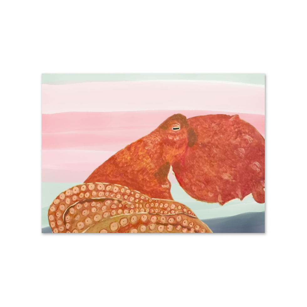 Thumbnail: Colorful Giant Octopus Blank Greeting card