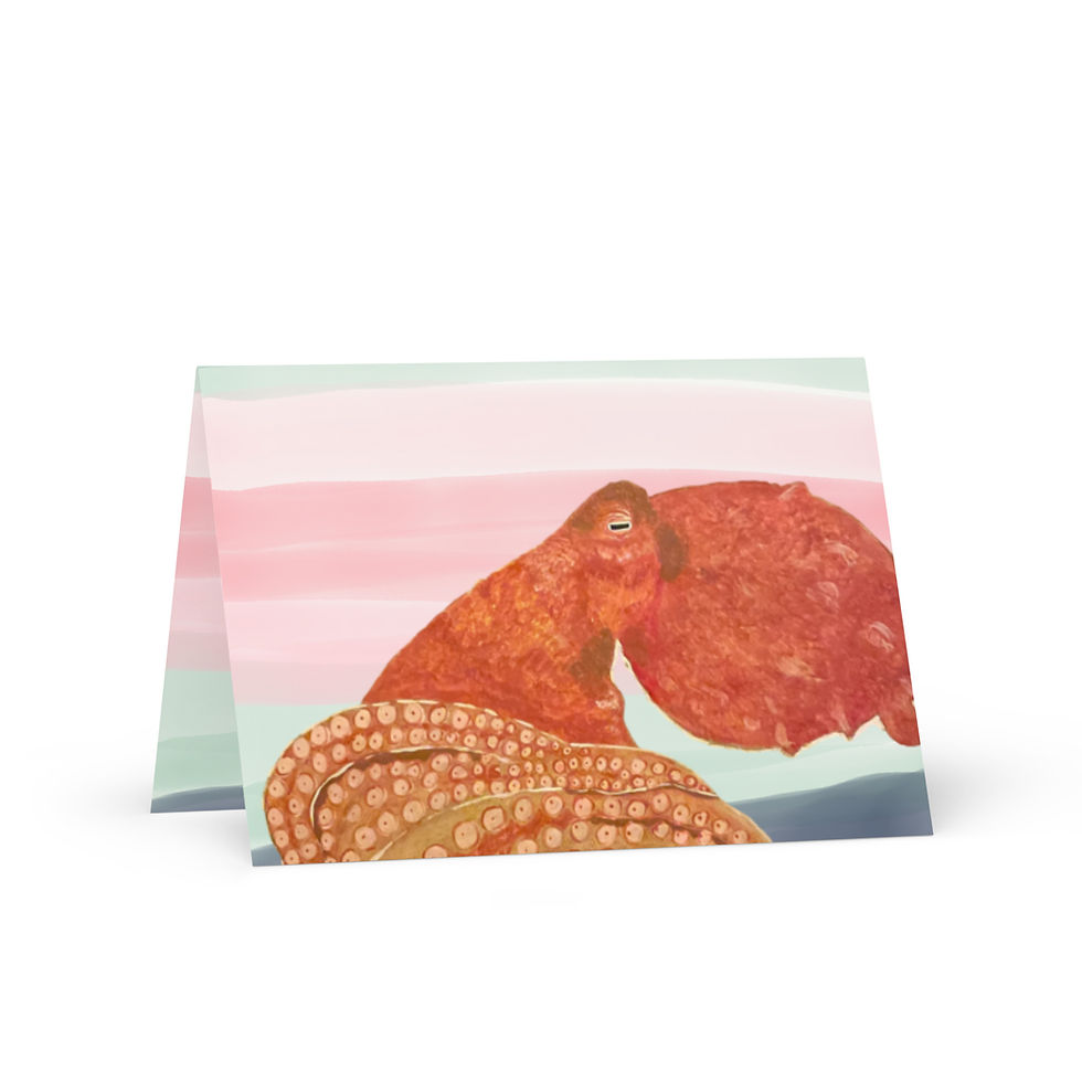 Thumbnail: Colorful Giant Octopus Blank Greeting card