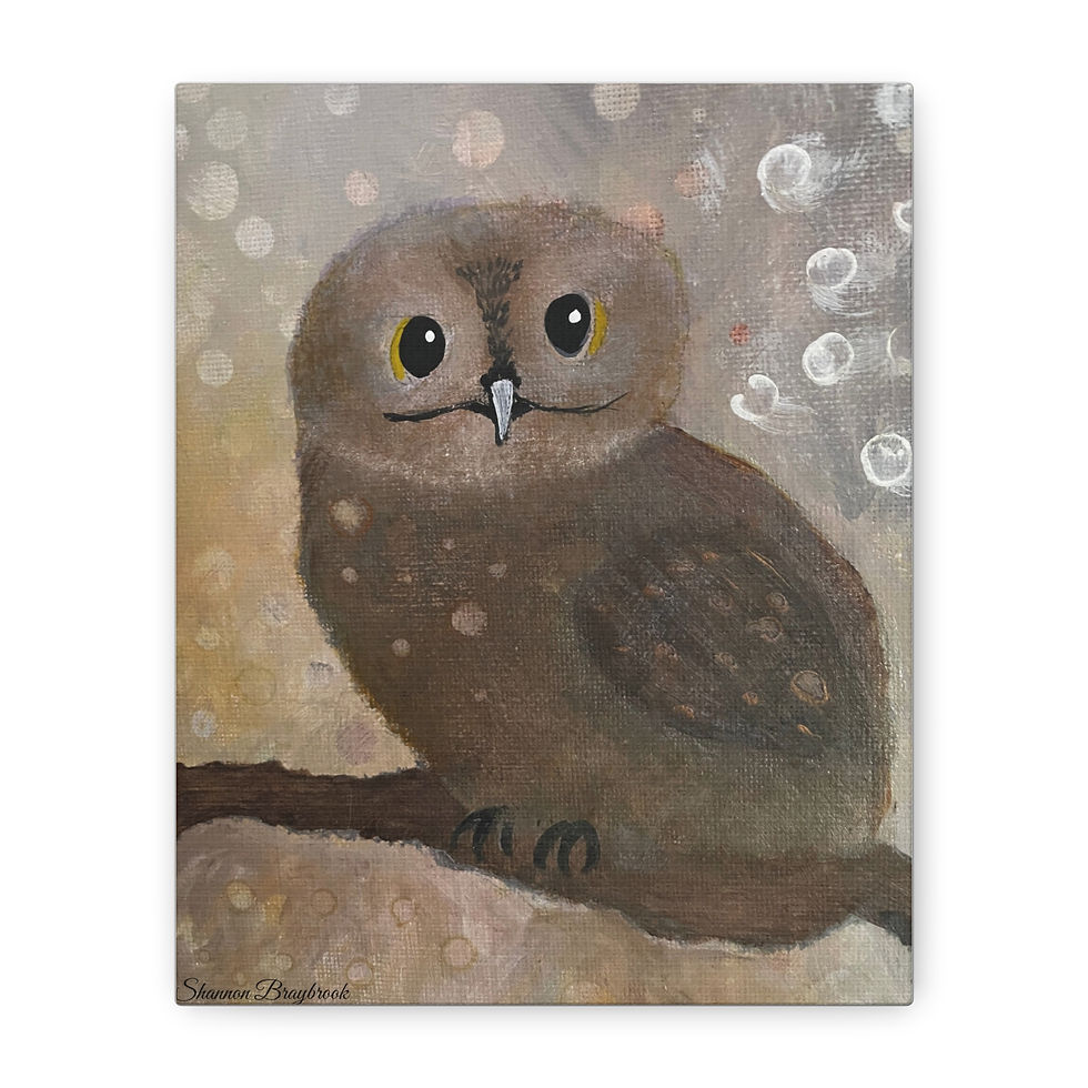 Thumbnail: Whimsical Owl 8" x 10" Canvas Art