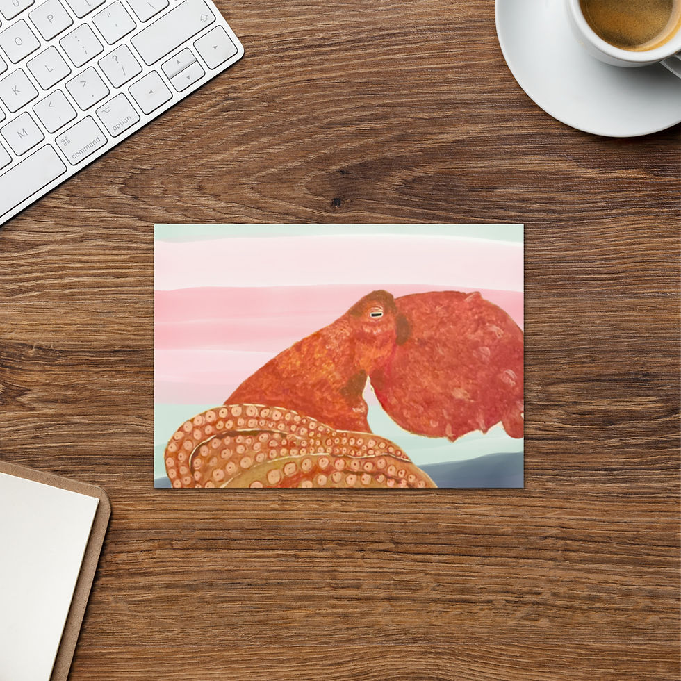 Thumbnail: Colorful Giant Octopus Blank Greeting card