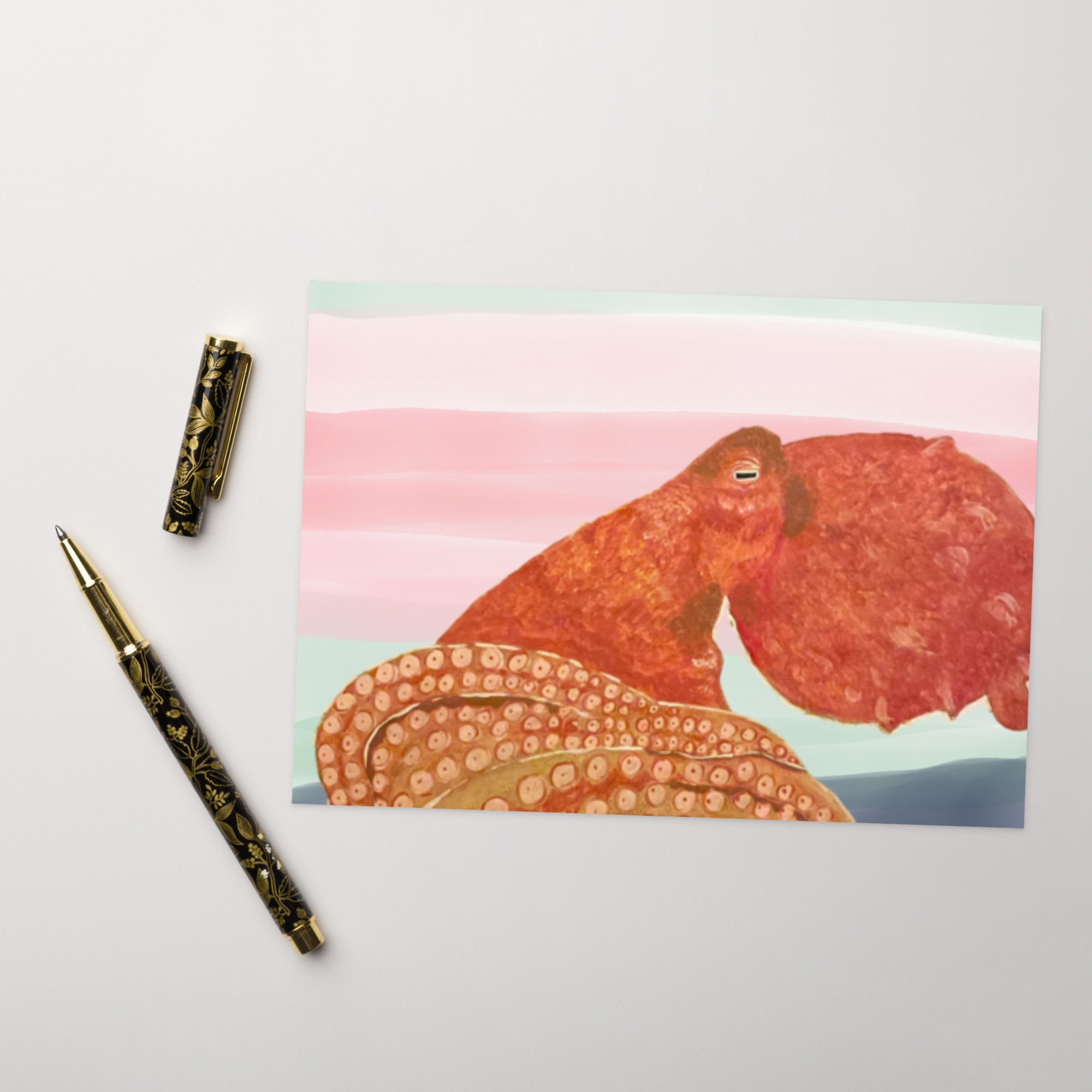 Colorful Giant Octopus Blank Greeting card