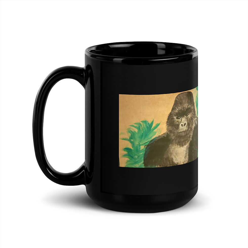 Thumbnail: Gorilla Black Glossy Mug
