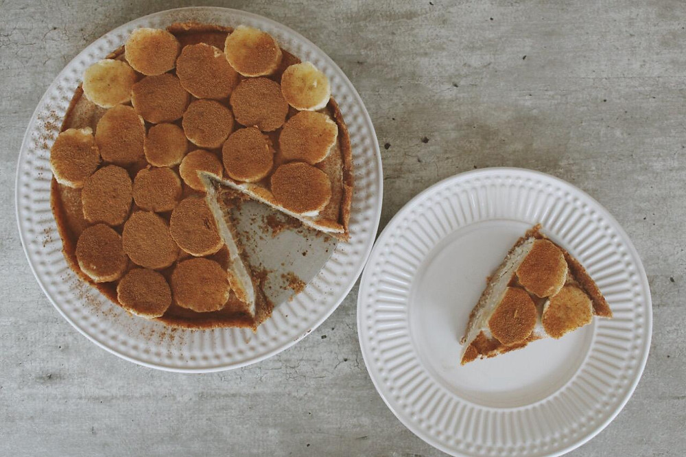 Torta Sorvete de Banana - Sem açúcar, sem lactose e sem glúten - Alternativa crudívora e vegana