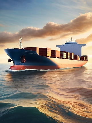 Create a photo realistic image of a modern cargo ship at sea.jpg