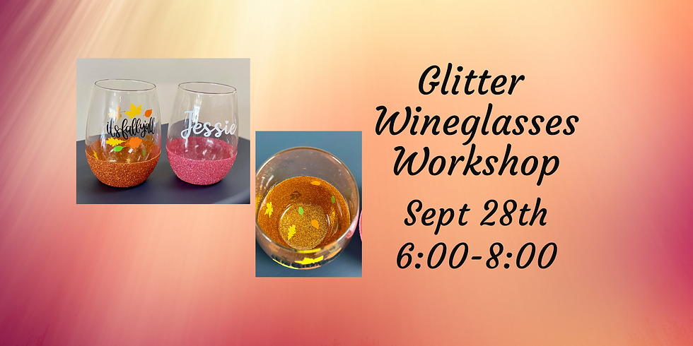 5 Tickets left Glitter Wine Glasses