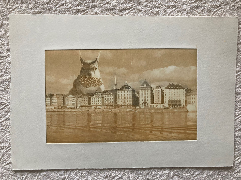 Miniatyrbild: "Bulltjuv över skeppsbron" 28,5x 19,5cm