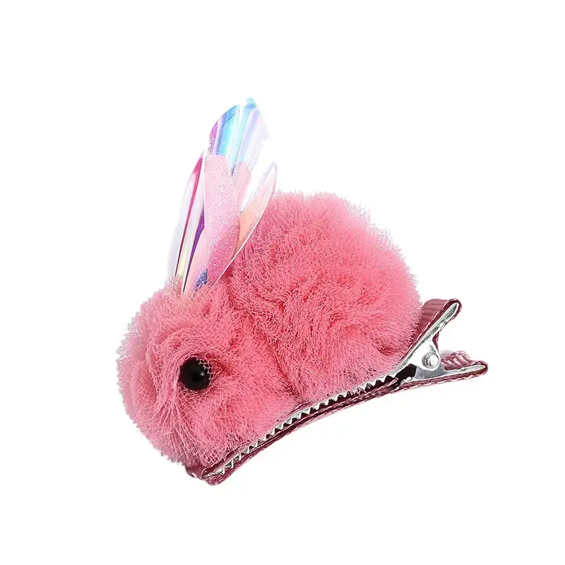 Snow Yarn Rabbit Hair Clip 4Pcs