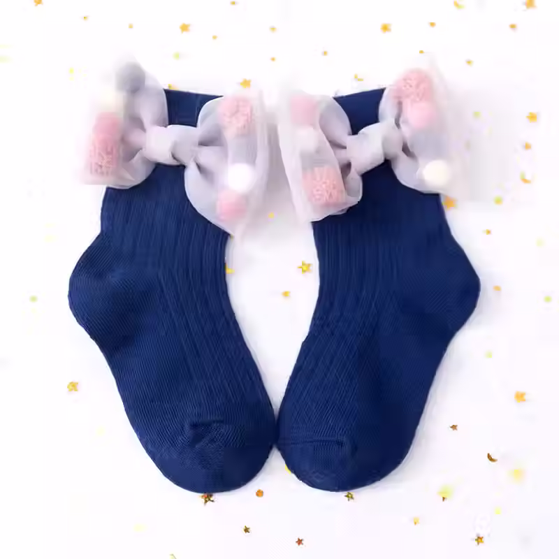 Thumbnail: Girls’ Embellished Ribbed Socks