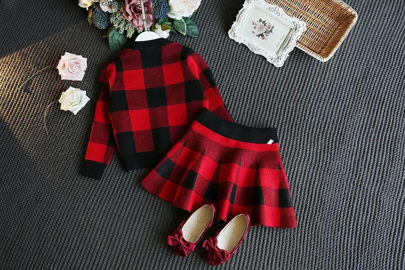 Thumbnail: Checkered Print Top & Skirt 2-Piece Set