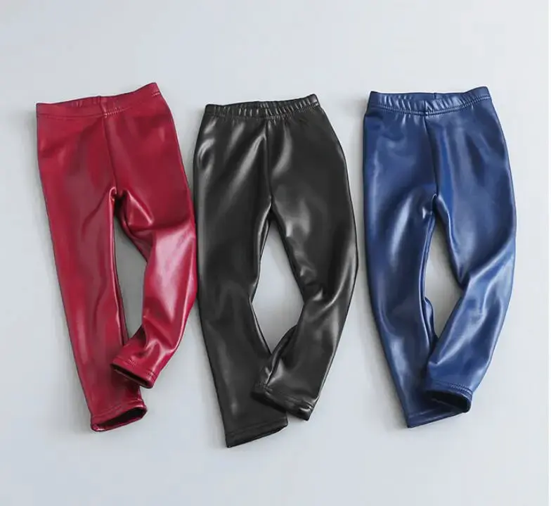 Girls Faux PU Leather legging Winter
