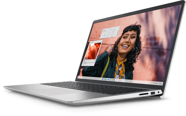 Side-angle view of the Dell Inspiron 15 3530 lift hinge design for a more ergonomic typing position