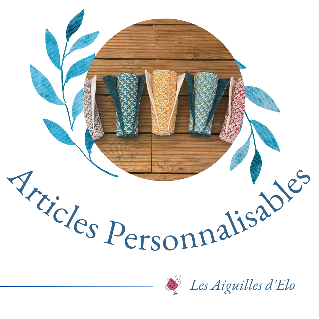 Essuie tout lavable (lot de 6 feuilles sans pressions) - tissus personnalisés