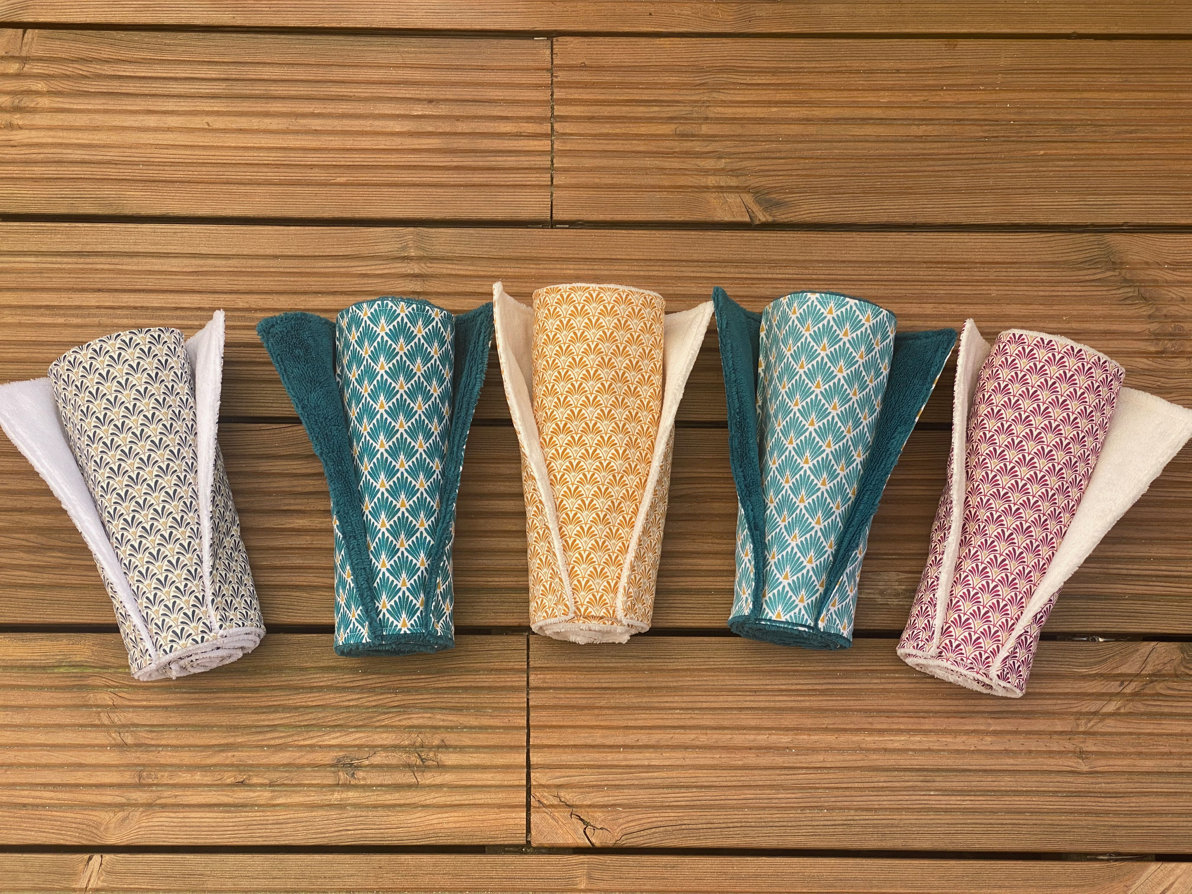 Essuie tout lavable doublé éponge (lot de 6 feuilles sans pressions)